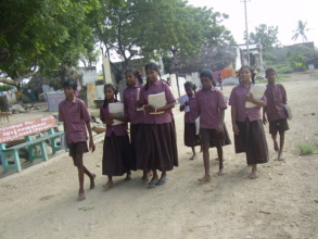 Children are going to class room.