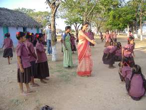Girl children enjoying games