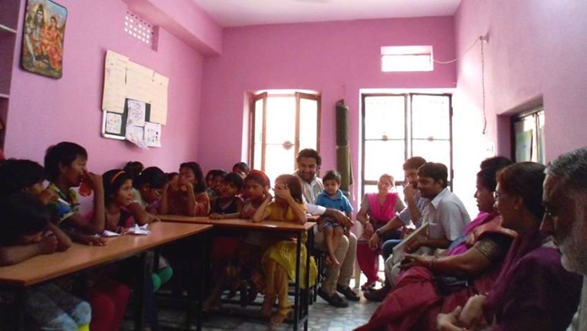 Girls in the boarding home with Govind