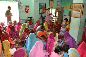 Manju Mehta with the Sheerni women