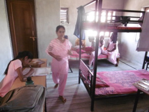 The girls' new bedroom area