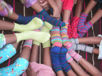 Knitted socks for the girls!