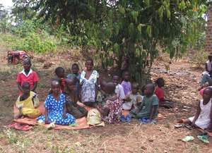 Children watching the festivities