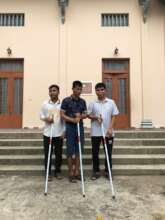 Some of our Blind Students with new walking sticks