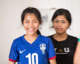 Having a laugh during a dance lesson