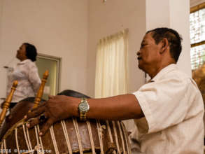 Master Bem with his Yike drum
