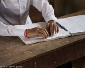 Studying at school using Braille