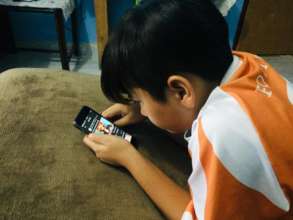 Using a phone to engage in school activities