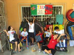 Happy children celebrating World Peace Day!