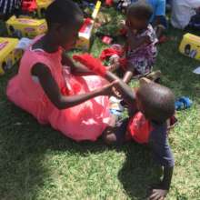 The joy of helping the young ones first!