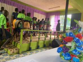 Children entertaining teachers during appreciation