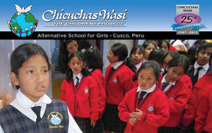 CW School patio assembly of students