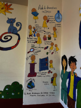 Gloria painted murals for the girls all over