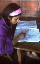 Order CW student doing her assigned work at home