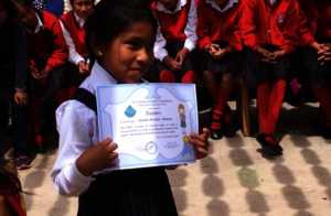 Proud student to show her Diploma to promote