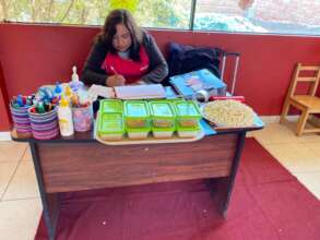 Lunch waits on teachers desk-ready and hot