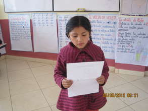 Another student shares her report to class