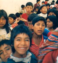 Street kids in 1988 in Cusco at our front door