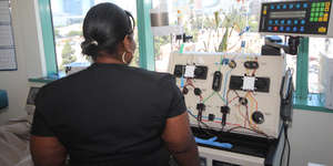 Our technician overseeing the leukapheresis