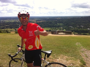 One of our riders on Box Hill, Surrey