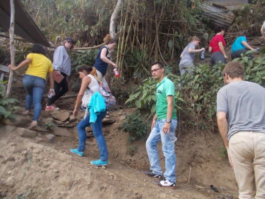 Saul visiting our families in a local slum