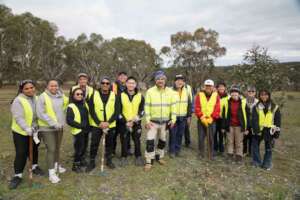 Volunteers after a weeding session