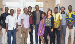 Members of the Farmerline team and Ashesi students