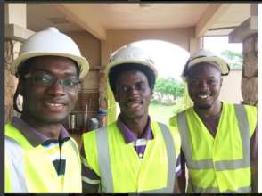 Jacob, Justice, and Victor install solar panels