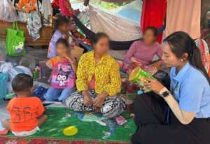 Hygiene and feeding support in a displacement site
