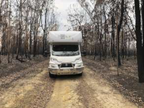 Driving through the devastation