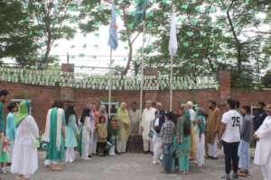 Flag hoisting on Independence day