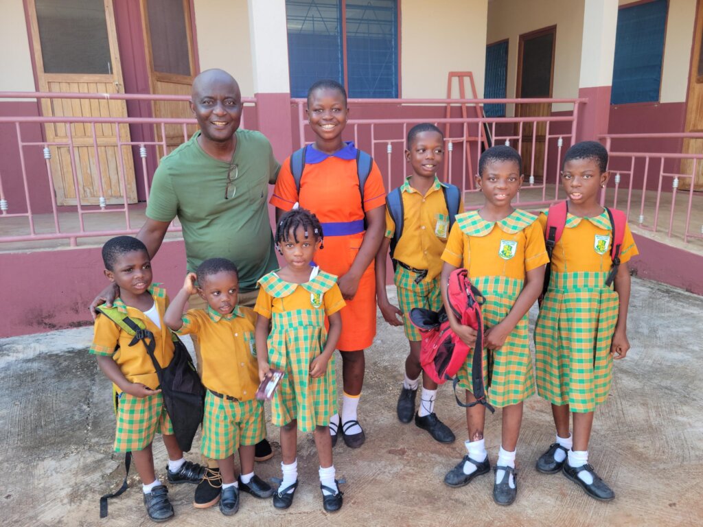 The orphanage children with the founder