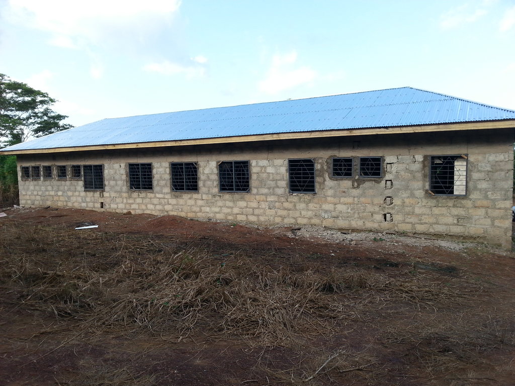 Left view of Building with Window frames fixed