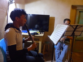 Angel in lesson with Maestro Chris Davis