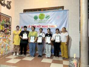 Co-Founders Phoebe and Sophie Nerone and Students