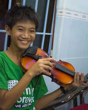 Nhat and his new violin!
