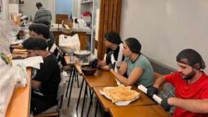 Volunteers at Karakna Cafe in Qoreitem, Beirut