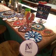 Rana's mosaics on sale at Dar Cafe in Hamra