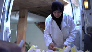 Hussein's mum helping out!