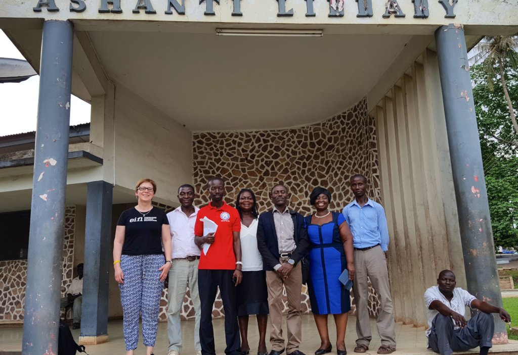 Ashanti regional librarians with the EIFL team.