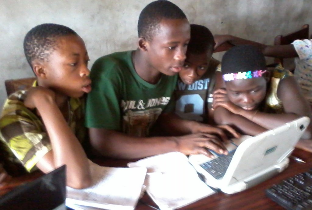Eager children attending holiday classes.