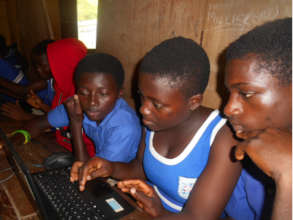 Practice makes exams easier! Class in Ashanti.