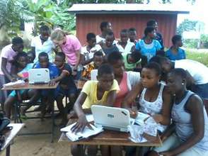 Volta Regional Library's computer class in action.