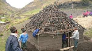 Work in progress: a new roof is being erected