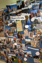 The board with photos of our trips
