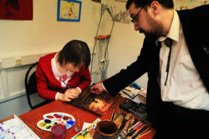 Our student Olga on drawing lesson