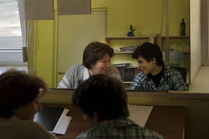Our student Vitalik on the speech therapy lesson