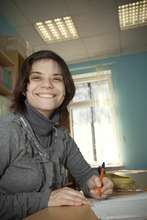 Masha at one of her favourite lessons