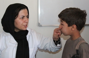 Patient and doctor at the private clinic.