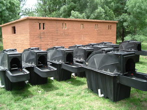 Sanix dry sanitation units arrived on site. Restroom building in
